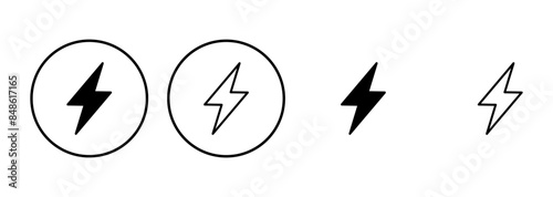 Lightning icon set. electric icon vector. power icon. energy sign