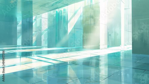 Spacious Background in Bright Art Space