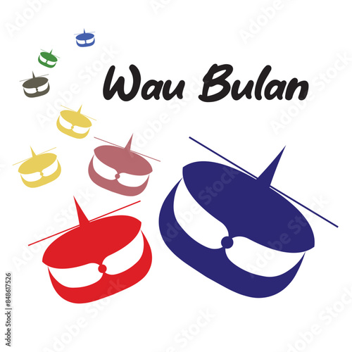 Vector of wau bulan on white background  photo