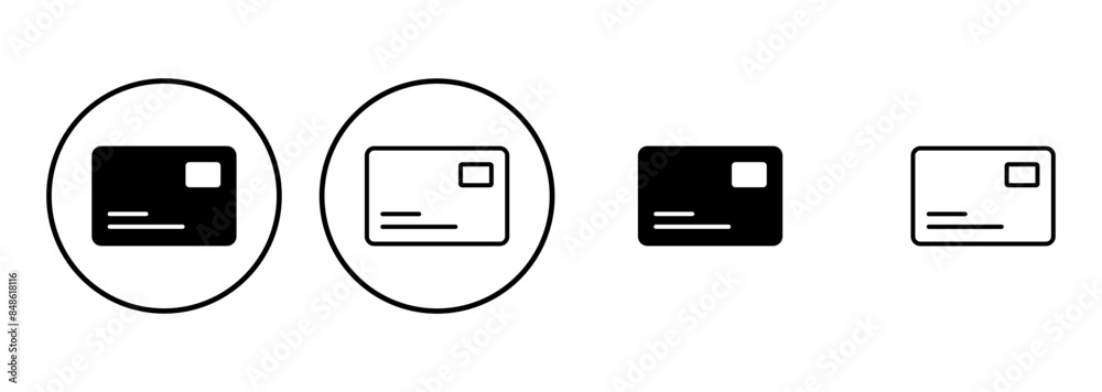 Credit card icon set. Credit card payment icon vector