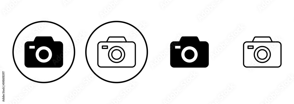 Camera icon set. photo camera icon. camera photography icon.