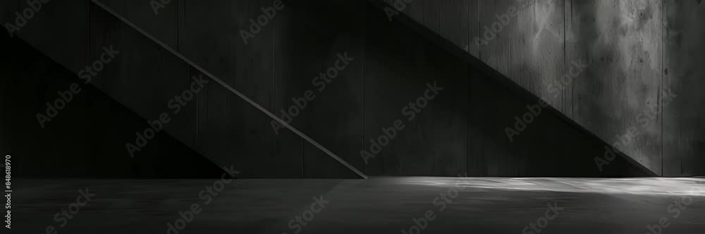 Abstract empty concrete space with geometric shapes, contemporary architecture background