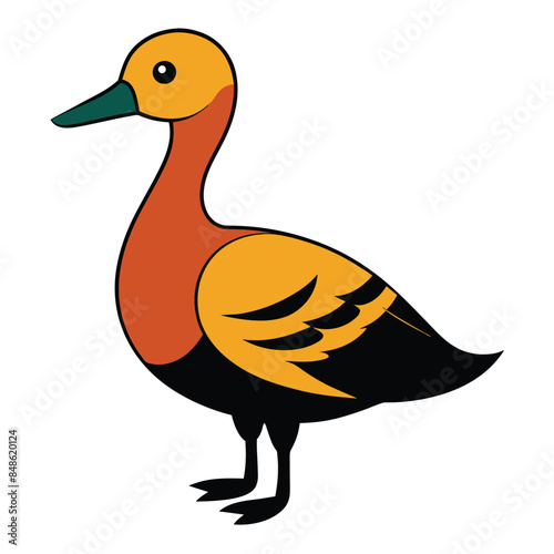 Solid color Fulvous Whistling Duck animal vector design