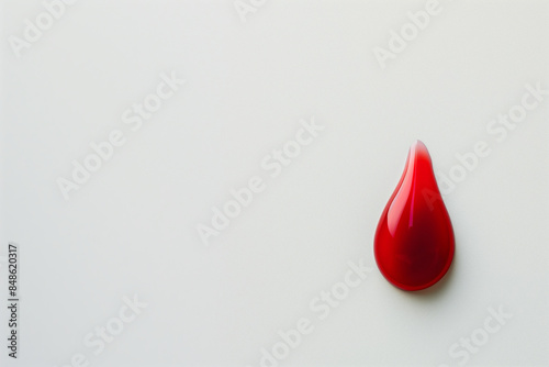 Obraz na płótnie A red blood drop on white background, blood donation concept w salonie