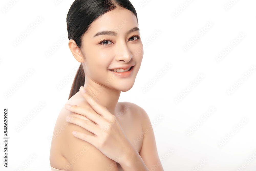Beautiful young asian woman with clean fresh skin on white background, Face care, Facial treatment, Cosmetology, beauty and spa, Asian women portrait. Beautiful young asian woman with clean fresh skin on white background, Face care, Facial treatment, Cosmetology, beauty and spa, Asian women portrait.