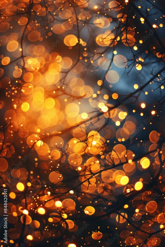 custom made wallpaper toronto digitalEnchanting Abstract Bokeh Background with Warm Golden Lights and Cool Blue Tones for Festive and Artistic Designs