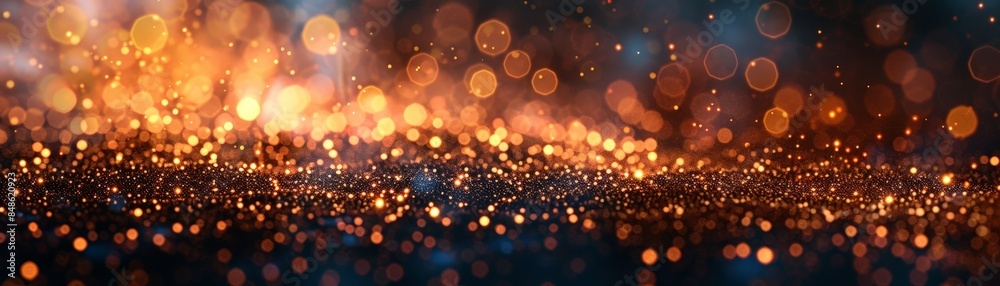 Abstract Bokeh Background with Golden and Orange Lights, Sparkling Glitter, and Defocused Circles Creating a Festive and Magical Atmosphere Abstract Bokeh Background with Golden and Orange Lights, Sparkling Glitter, and Defocused Circles Creating a Festive and Magical Atmosphere