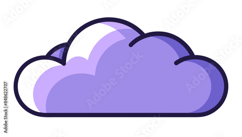 Weather app icon, cloud on the background. Weather app symbol representing a weather-related feature or application.