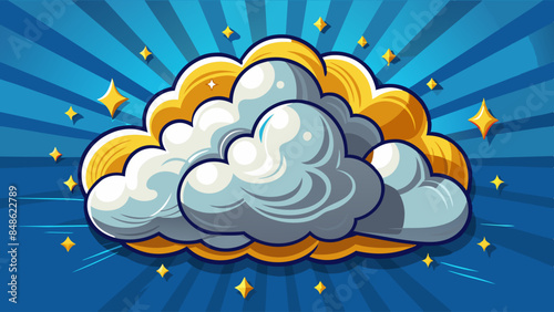 Weather app icon, cloud on the background. Weather app symbol representing a weather-related feature or application.