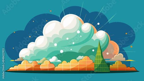 Cloud graphic on the background, Minimalistic cloud shape on the background representing a weather-related feature or application.