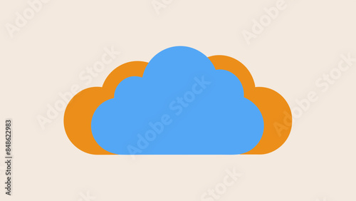 Cloud graphic on the background, Minimalistic cloud shape on the background representing a weather-related feature or application.