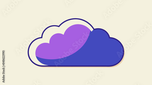 Cloud graphic on the background, Minimalistic cloud shape on the background representing a weather-related feature or application.