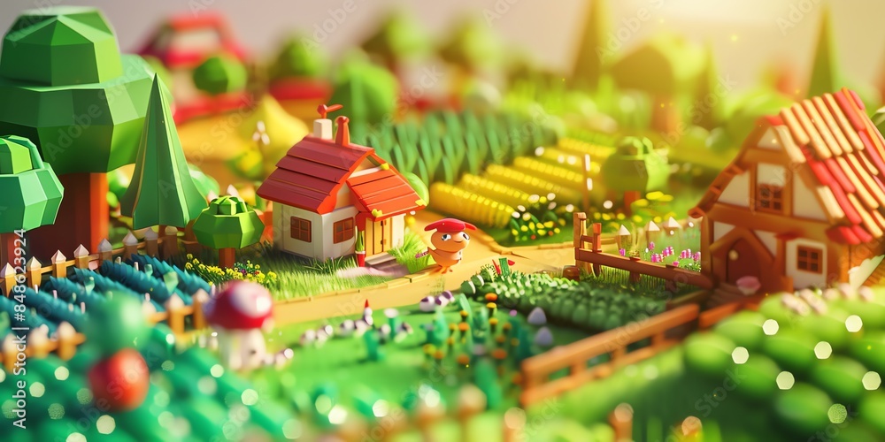 Tiny cute isometric A beautiful rainbow village morning scene. Sunlight shines on the golden wheat field and dozens of small animals are busy. Describe the rainbow village morning scene, 2:1
Tiny cute isometric A beautiful rainbow village morning scene. Sunlight shines on the golden wheat field and dozens of small animals are busy. Describe the rainbow village morning scene, 2:1