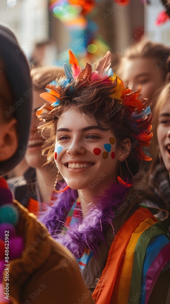 Vibrant LGBTQ Youth Gathering Celebrating Community and Diversity in a Festive Atmosphere Vibrant LGBTQ Youth Gathering Celebrating Community and Diversity in a Festive Atmosphere