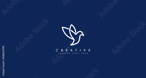 Flying Bird logo design vector illustration.