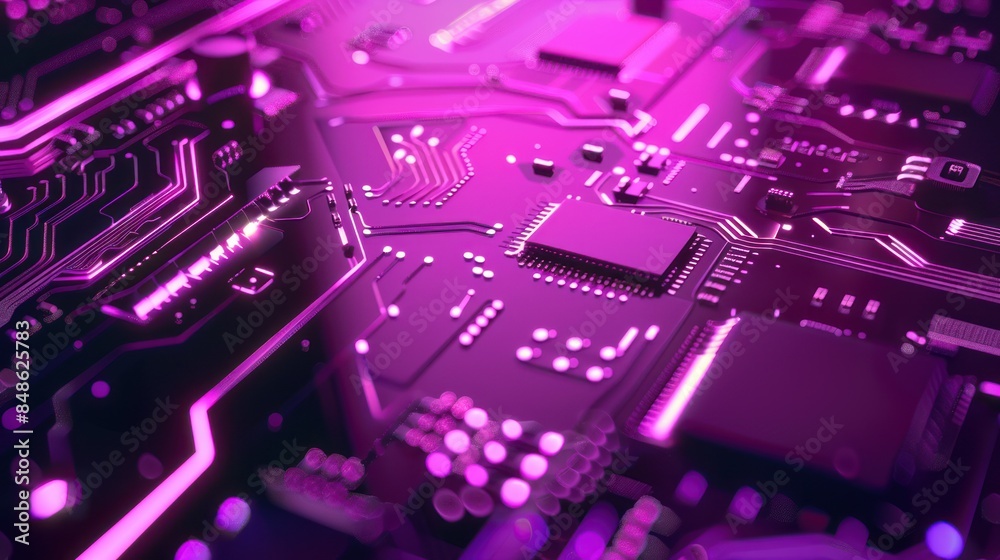 Fototapeta premium Abstract Circuitry: A Technological Landscape