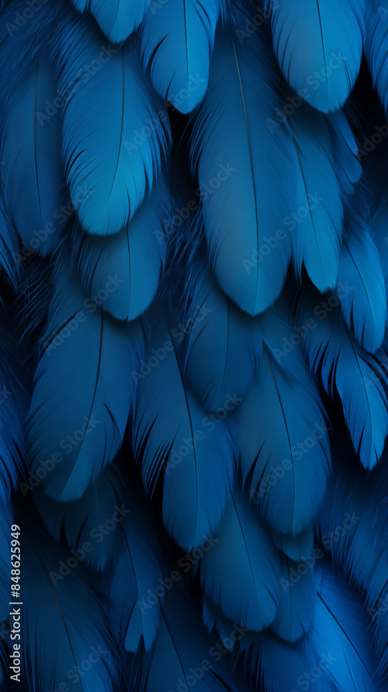 Pattern Background Abstract Image, Blue Bird Feathers, Texture, Wallpaper, Background, Cell Phone Cover and Screen, Smartphone, Computer, Laptop, Format 9:16 and 16:9 - PNG