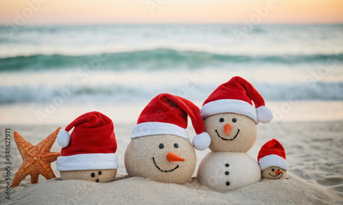 santa claus on the beach christmas july characters