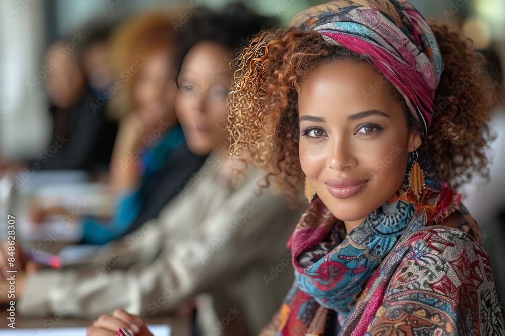 Fototapeta premium young african american young woman in a conference