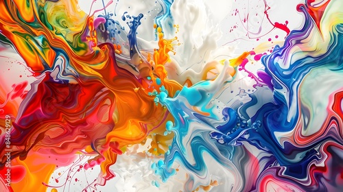Vibrant abstract artwork with colorful pop art elements Generative AI
