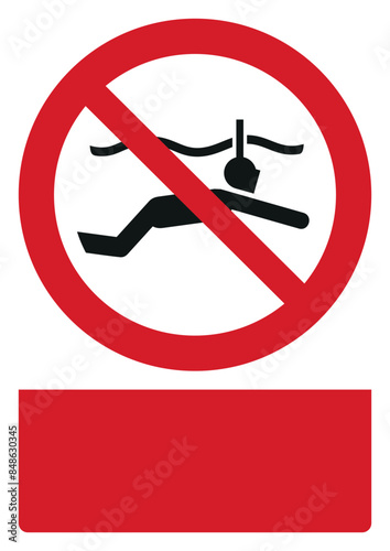 iso prohibition safety signs v1 no snorkling your custom message here portrait size a4/a3/a2/a1	
