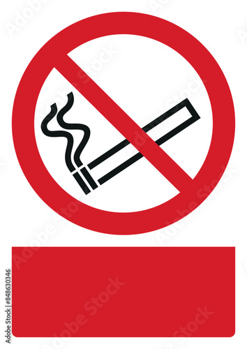 iso prohibition safety signs v2 no smoking your custom message here portrait size a4/a3/a2/a1	
