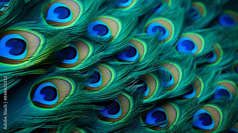 Obraz premium Exquisite Peacock Feather Texture As A Stunning Background