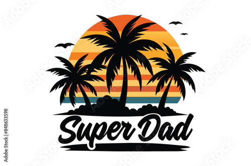 Father's Day svg, super dad T Shirt, Retro hand drawn lettering with Father's day quotes, Happy Fathers Day Typography Vector Bundle, Cut File Cricut, Silhouette, Illustration, svg, png © SvgDesignHub