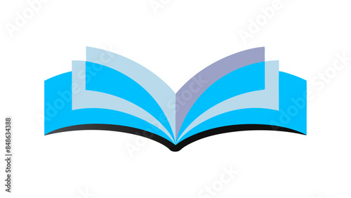 An open book icon on a dark background represents knowledge and learning. Icon of an open book on a dark background.