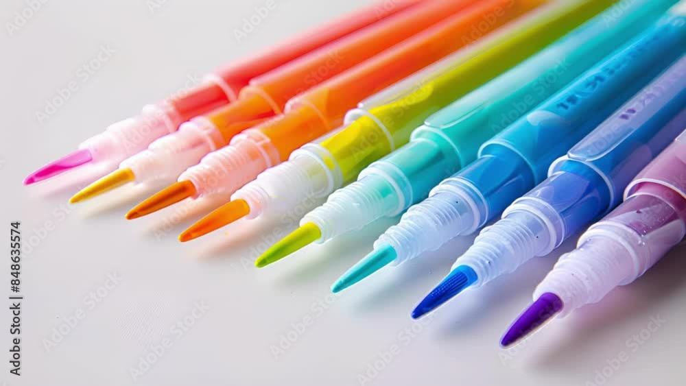A set of markers made from nontoxic watersoluble materials. A set of markers made from nontoxic watersoluble materials.