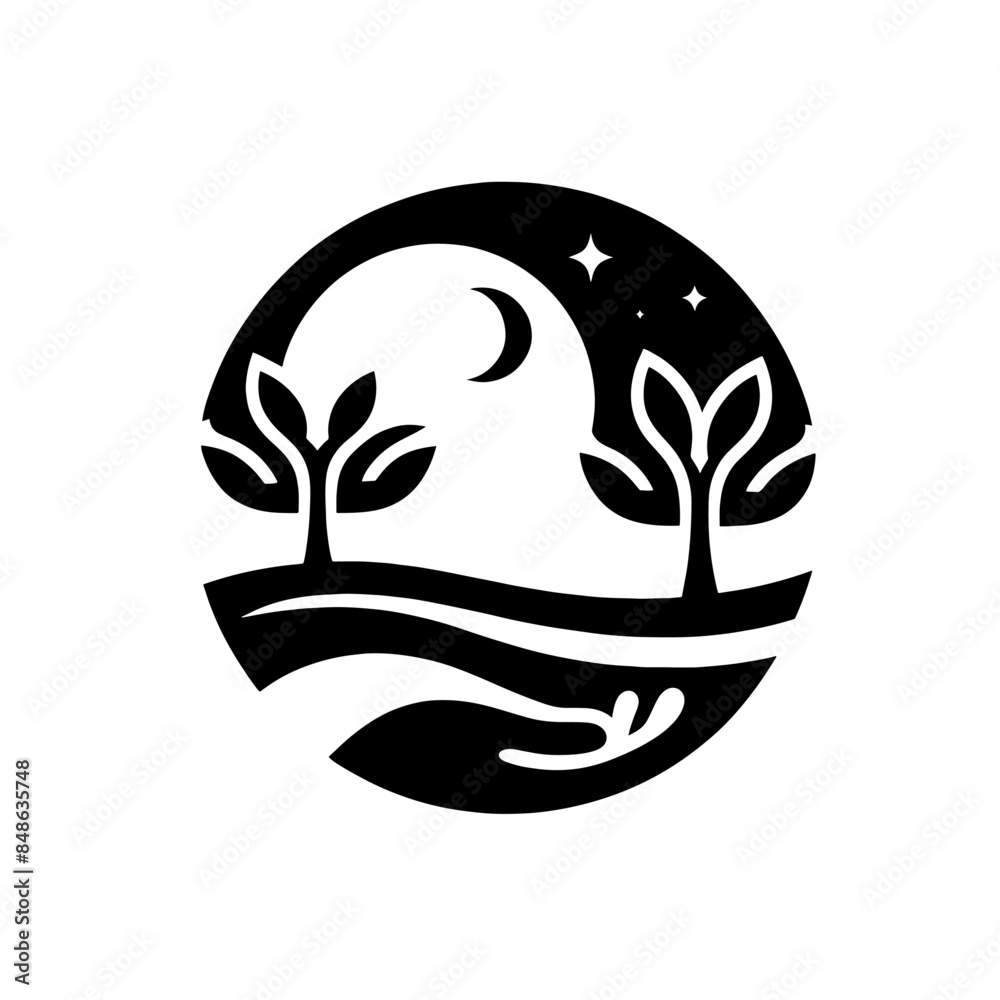 simple silhouette logo environment white background vector simple silhouette logo environment white background vector