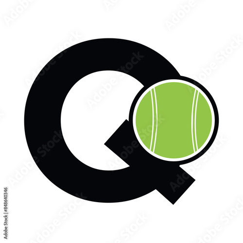 cricket ball Logo combine with letter Q vector template