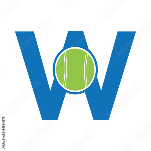 cricket ball Logo combine with letter W vector template