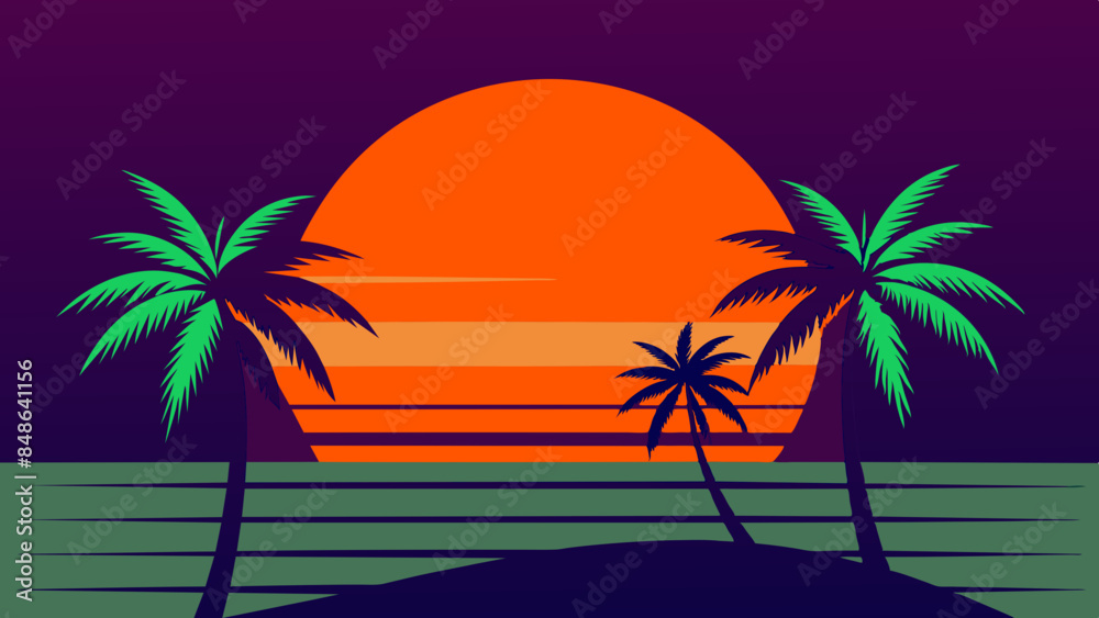 Palm trees and waves suggest tropical adventures and relaxation. palm trees and waves, evoking a sense of paradise and seaside vacations. Palm trees and waves suggest tropical adventures and relaxation. palm trees and waves, evoking a sense of paradise and seaside vacations.