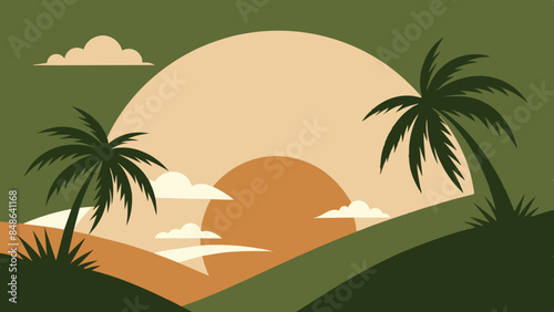 Palm trees and waves, capture the essence of a dream vacation. palm trees and waves, hinting at serene beach holidays.