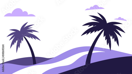 Palm trees and waves, capture the essence of a dream vacation. palm trees and waves, hinting at serene beach holidays.