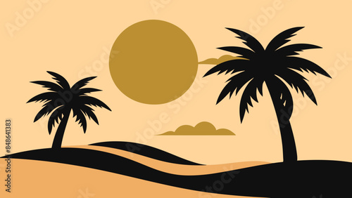 Palm trees and waves, capture the essence of a dream vacation. palm trees and waves, hinting at serene beach holidays.