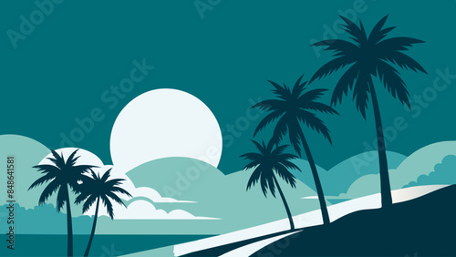 Palm trees and waves, capture the essence of a dream vacation. palm trees and waves, hinting at serene beach holidays.