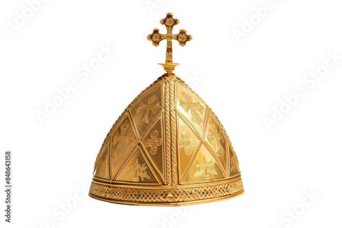 Gold Mitre with Cross