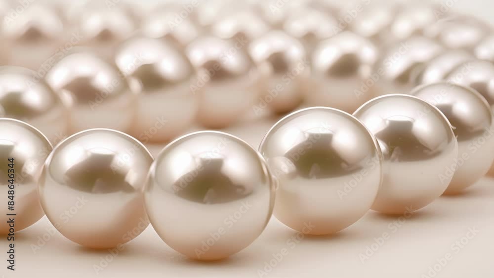 A string of perfectly matched pearls each one plump and flawless with a satiny finish. A string of perfectly matched pearls each one plump and flawless with a satiny finish.