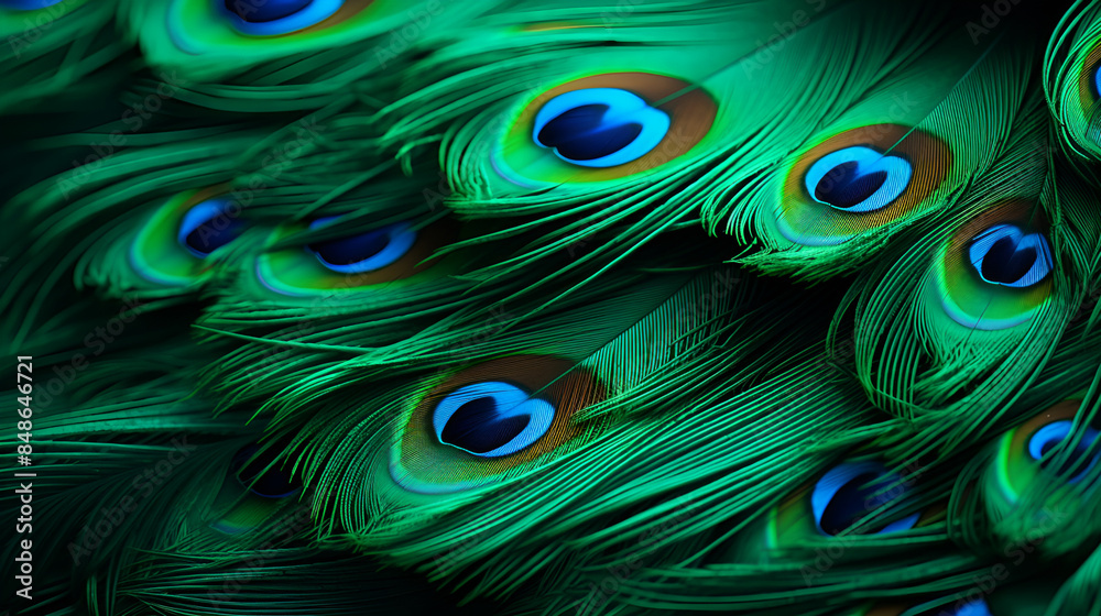 Obraz premium Cute Peacock Beautiful Feathers Is Relaxing Background