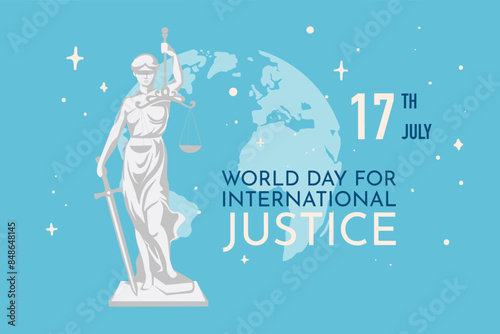 World day for international justice poster concept.