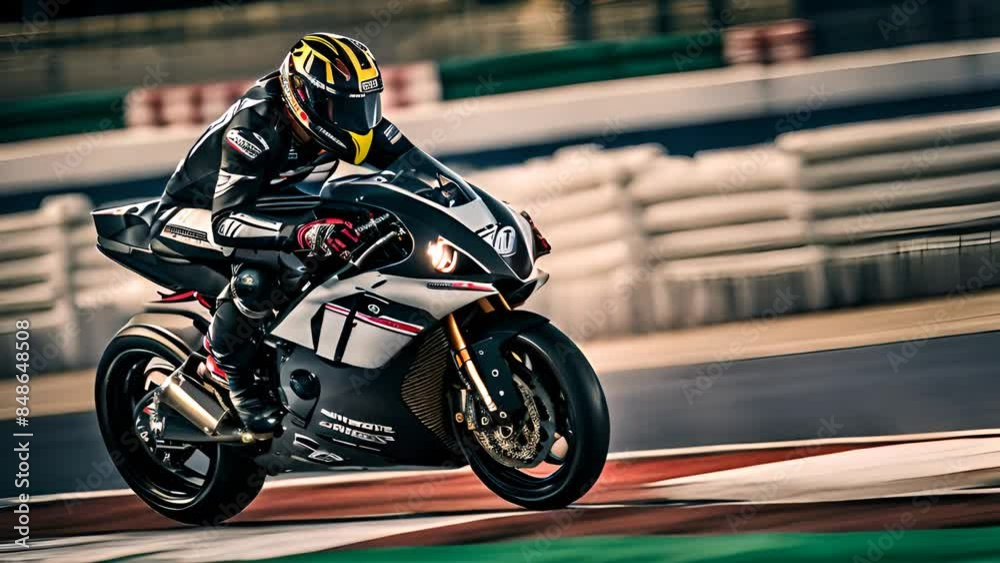 Motorcycle Racer on a Track Generative AI