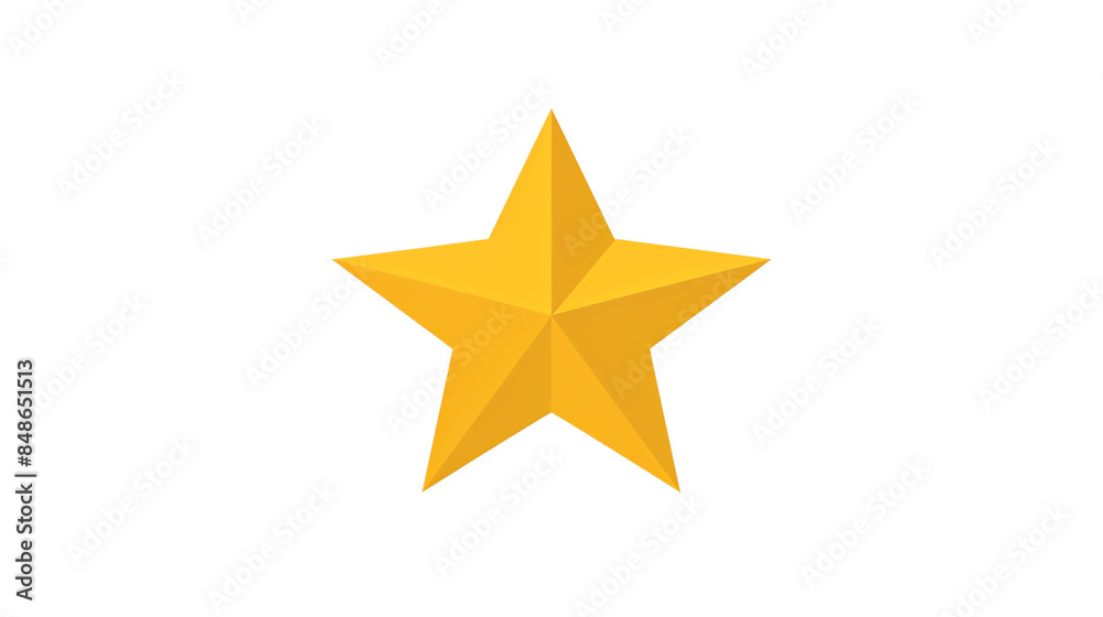 Bright yellow star icon on a transparent background, ideal for ratings, awards, and decorations in digital projects. , transparent