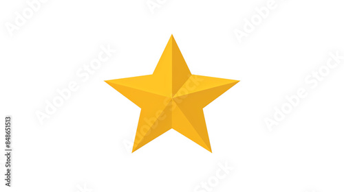 Bright yellow star icon on a transparent background, ideal for ratings, awards, and decorations in digital projects. , transparent