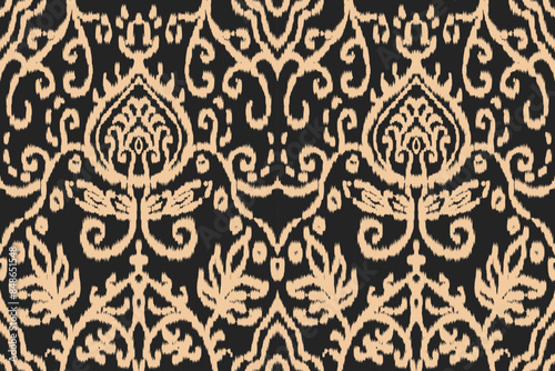 Seamless ethnic design, ikat art. beautiful hand drawn Design for textile and printingEthnic pattern.beautiful pattern. folk embroidery,bohemian style, abstract art	