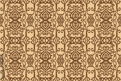 Seamless ethnic design, ikat art. beautiful hand drawn Design for textile and printingEthnic pattern.beautiful pattern. folk embroidery,bohemian style, abstract art	