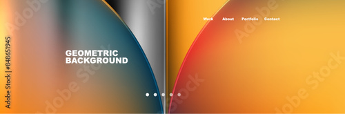 Circle triangle geometric web site page template. Vector Illustration For Wallpaper, Banner, Background, Card, Book Illustration, landing page