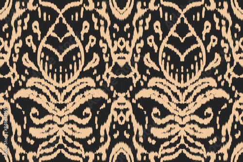 Seamless ethnic design, ikat art. beautiful hand drawn Design for textile and printingEthnic pattern.beautiful pattern. folk embroidery,bohemian style, abstract art	