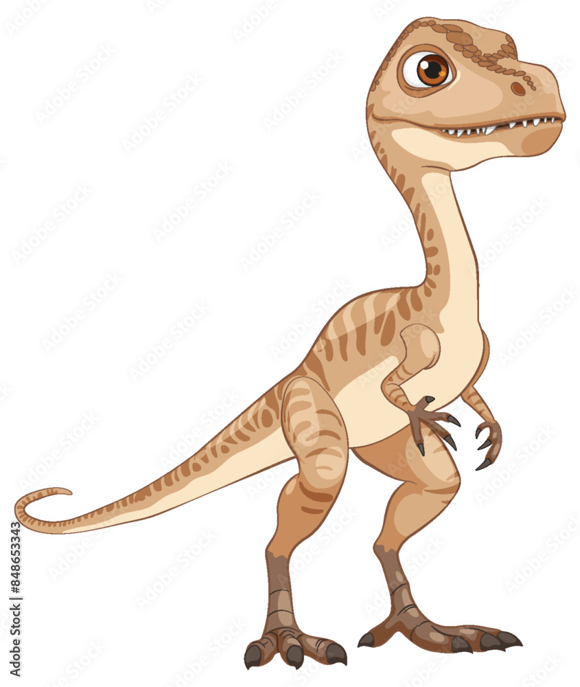 Fototapeta premium Adorable dinosaur standing with a friendly expression
